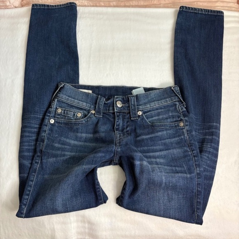 True Religion Geno Relaxed Slim Dark Wash Jeans Size 27 Womens